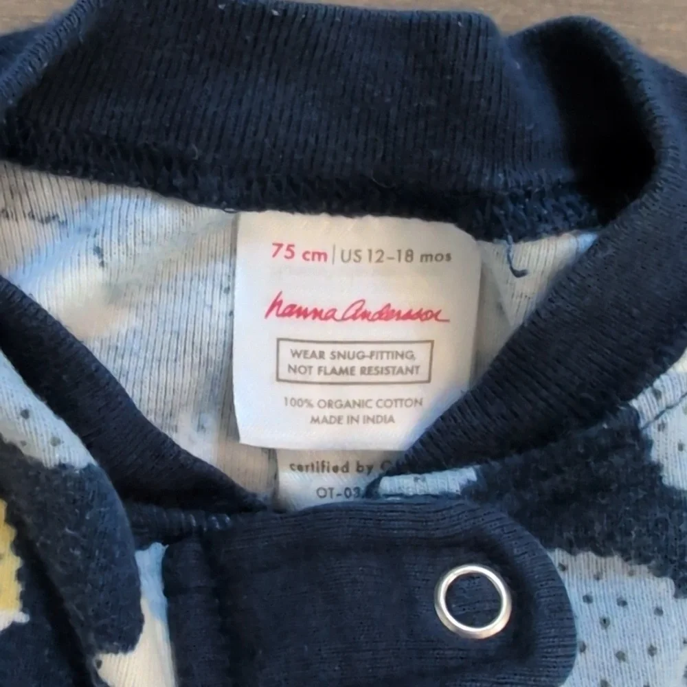 Hanna Andersson Hedgehog 12-18 Mo Zip Footed Sleeper
